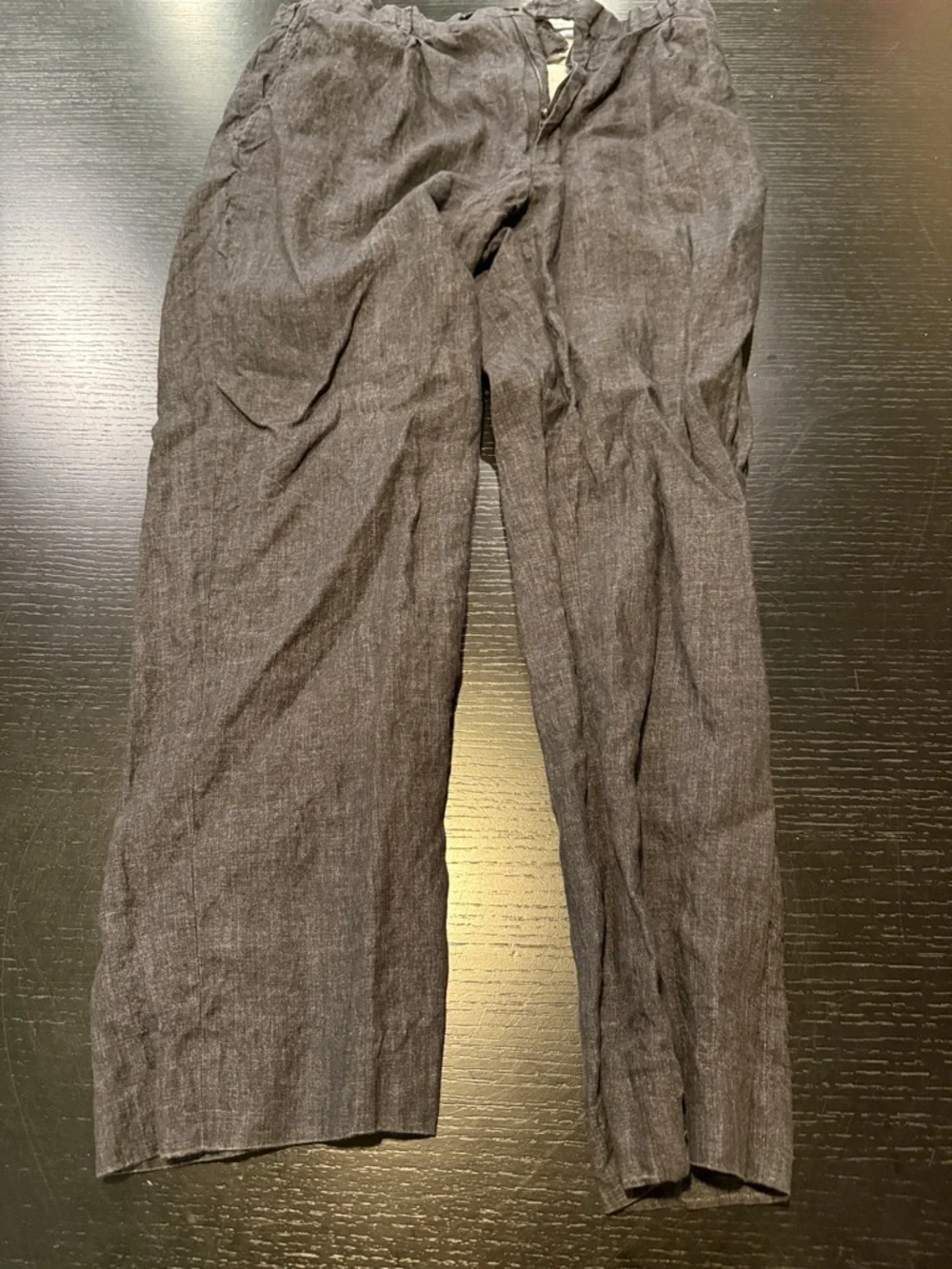 Pal Zileri Men's Dark Gray / Black Linen Chinos